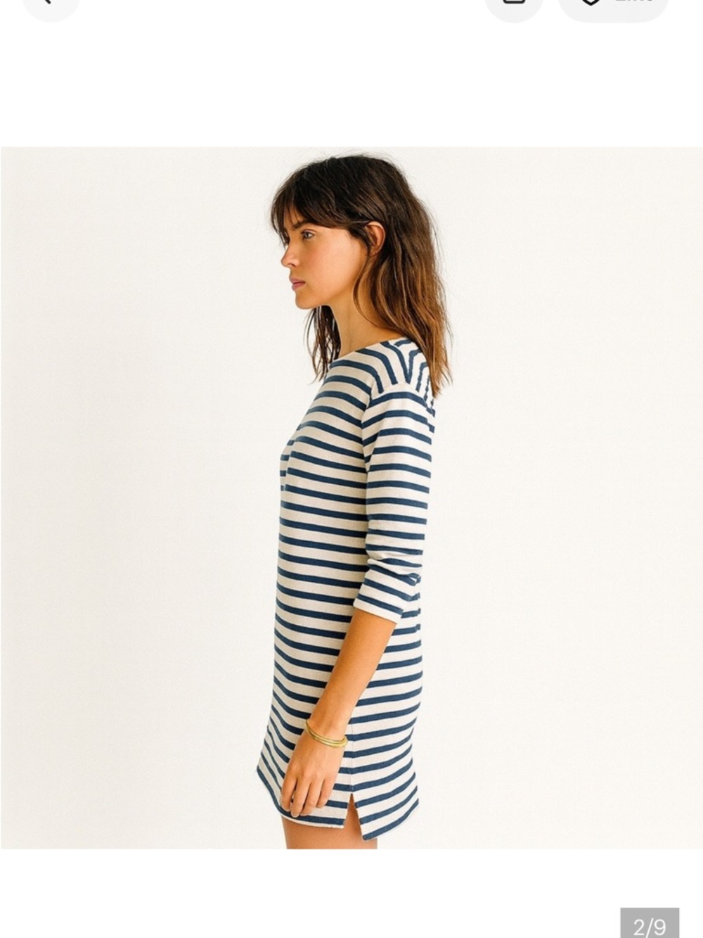 Patagonia Dress Organic Cotton Floral French
Stripe Shift Dress Navy White Small - Picture 3 of 15